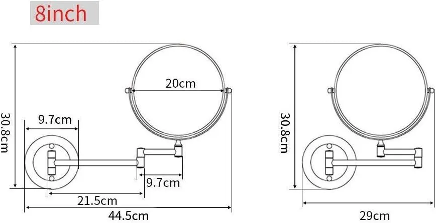 Bathroom Makeup Mirrors, Wall Mounted Magnifying Sturdy Double Sided Adjustable Cosmetic Shaving Vanity Extendable Swivel(Chrome,7X)