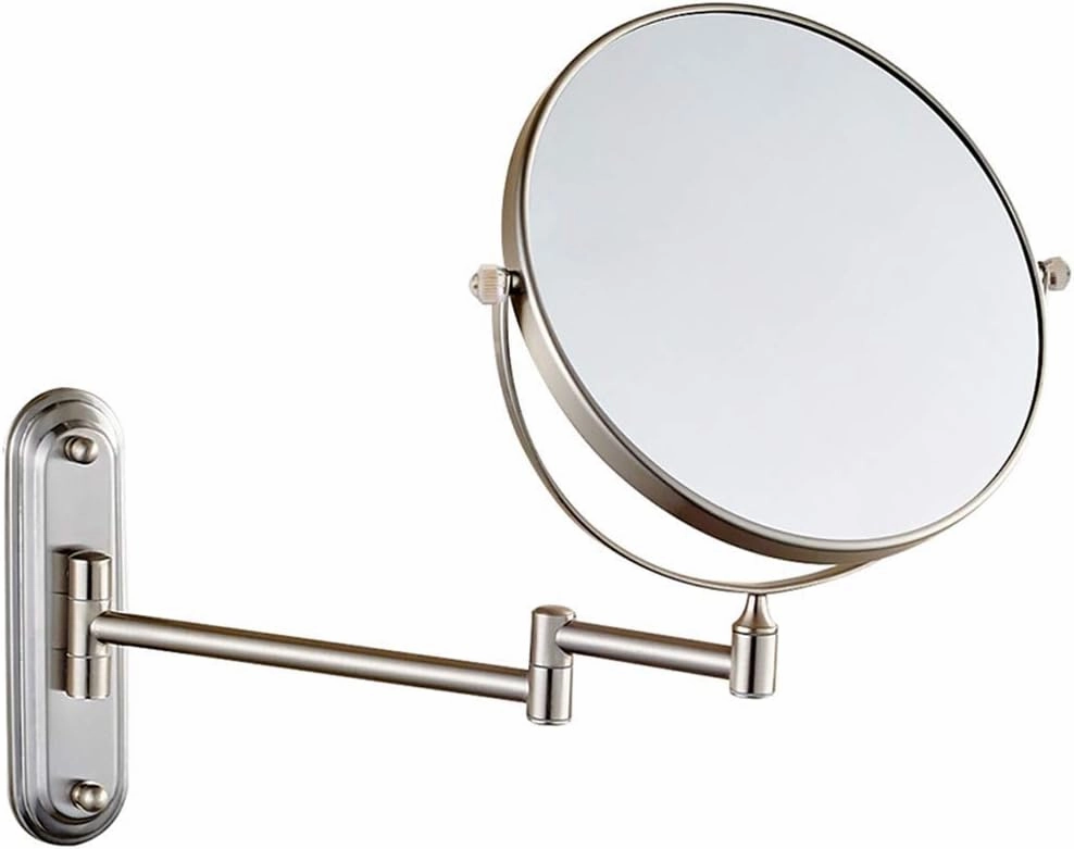 Bathroom Makeup Mirrors, Wall Mounted Brass Double Sided 360° Swivel Magnifying Vanity Shaving Extendable Adjustable(10x)