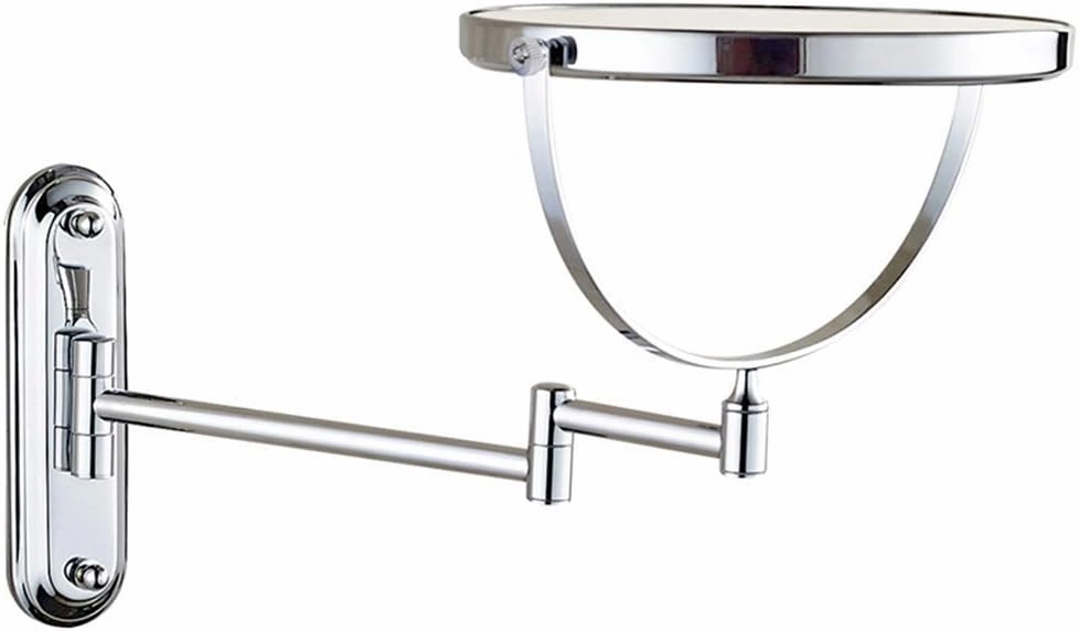 Bathroom Makeup Mirrors Wall Mounted Brass Double Sided 360° Swivel Magnifying Vanity Shaving Extendable Adjustable (Color : 6inch, Size : 10X)