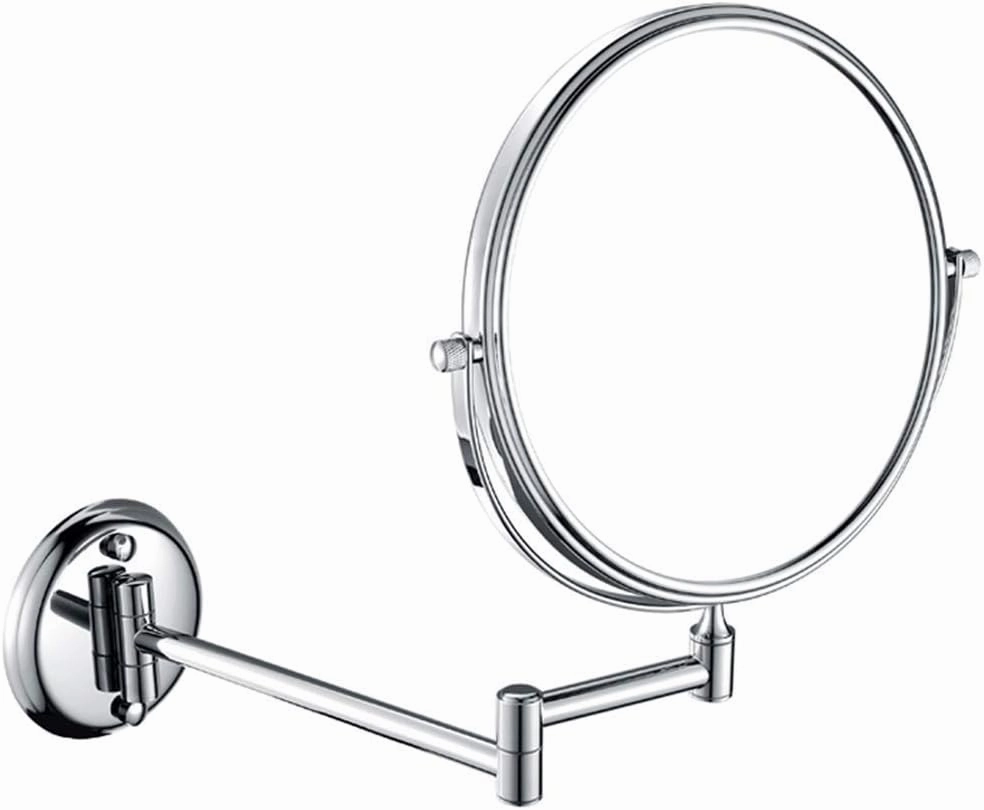Bathroom Makeup Mirrors Wall Mounted Magnifying Sturdy Double Sided Adjustable Cosmetic Shaving Vanity Extendable Swivel (Color : 8inch, Size : 10X)