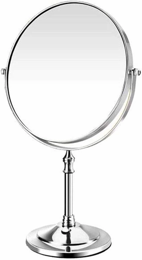 Bathroom Mirror Desktop Mirror, Double-Sided Vanity Mirror, Large Student Dormitory Beauty Makeup Mirror, 3X Magnifying Mirror, Rotation Standing Mirror Makeup Mirror (C