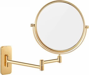 Bathroom Mirrors, Wall Mounted Lighted Makeup Vanity Mirror, Exquisite Cosmetic Mirror for Home, with Swivel Retractable and Folding Arm Suitable for Bathroom Bedroom (Gold 6inch7x)