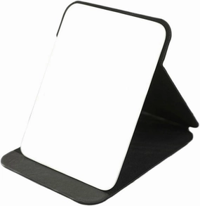 Bathroom Vanity Mirror Makeup Mirror Portable Folding Cosmetic Mirror PU Leather Desktop Mirror Simple Rectangular Beauty Mirror Large Bathroom Mirror Beauty Mirror(Black)