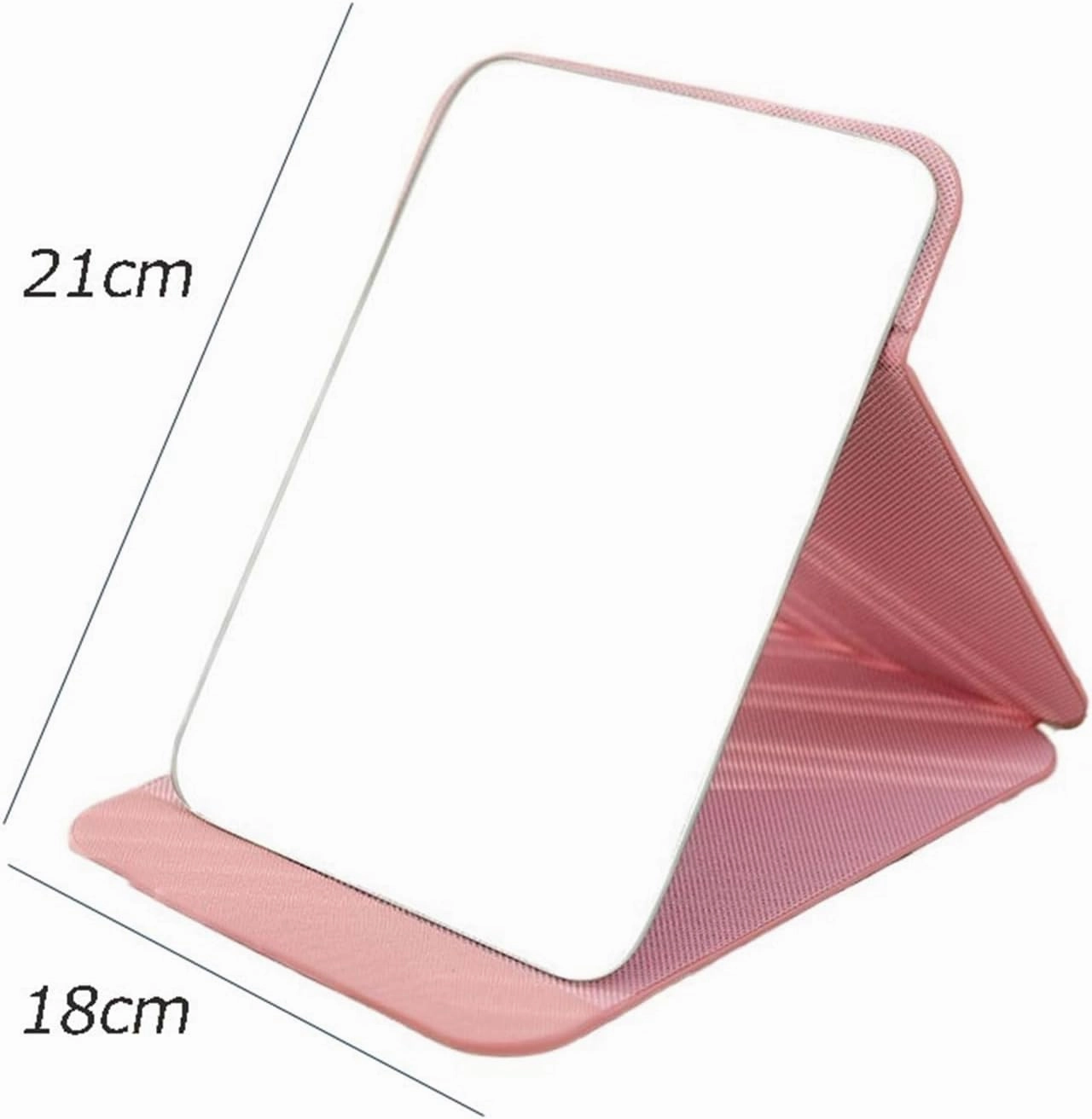 Bathroom Vanity Mirror Makeup Mirror Portable Folding Cosmetic Mirror PU Leather Desktop Mirror Simple Rectangular Beauty Mirror Large Bathroom Mirror Beauty Mirror(Black)