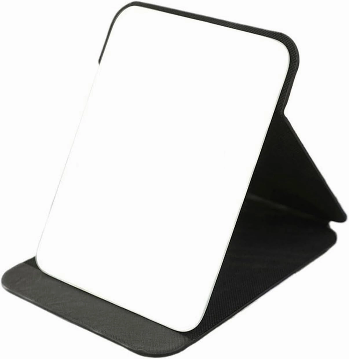 Bathroom Vanity Mirror Makeup Mirror Portable Folding Cosmetic Mirror PU Leather Desktop Mirror Simple Rectangular Beauty Mirror Large Bathroom Mirror Beauty Mirror(Black)