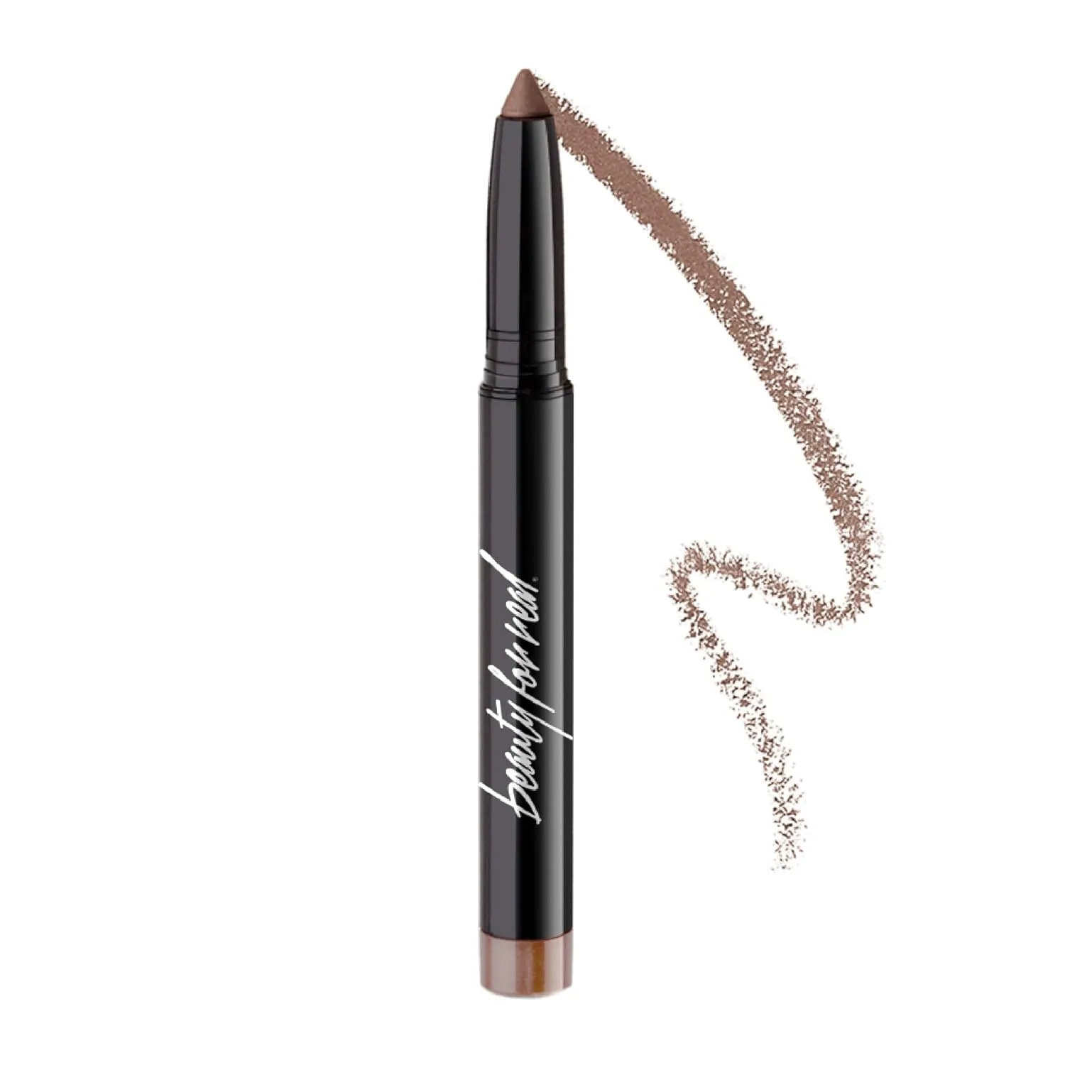Beauty For Real Shadow Stx, Midnight Marathon - Universal Topaz Caramel Shimmer - Waterproof, Cream-to-Powder Eyeshadow Stick - Built-in Sharpener - 0.05 oz