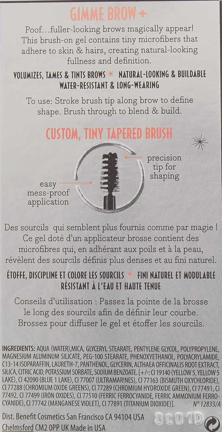 Benefit Benefit Gimme Brow  Volumizing Fiber Gel Gimme Brow  #1 Light, 0.1 fluid_ounces