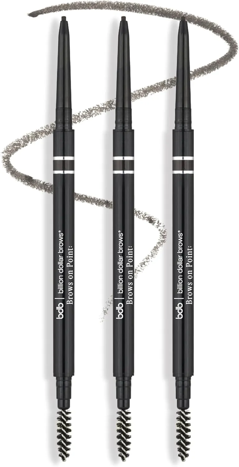 Billion Dollar Brows Dual-Ended Micro Brow Pencil – Precision Tip & Spoolie for Perfectly Defined, Fuller Brows, Buildable Formula, Waterproof, Long-Lasting, Cruelty-Free & Vegan