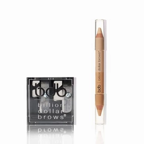 Billion Dollar Brows Duo Brow Highlighter & Concealer Pencil for Lifting and Highlighting Eyebrows, Creamy Matte Brow Shaper Definer (Duo Pencil   Sharpener)
