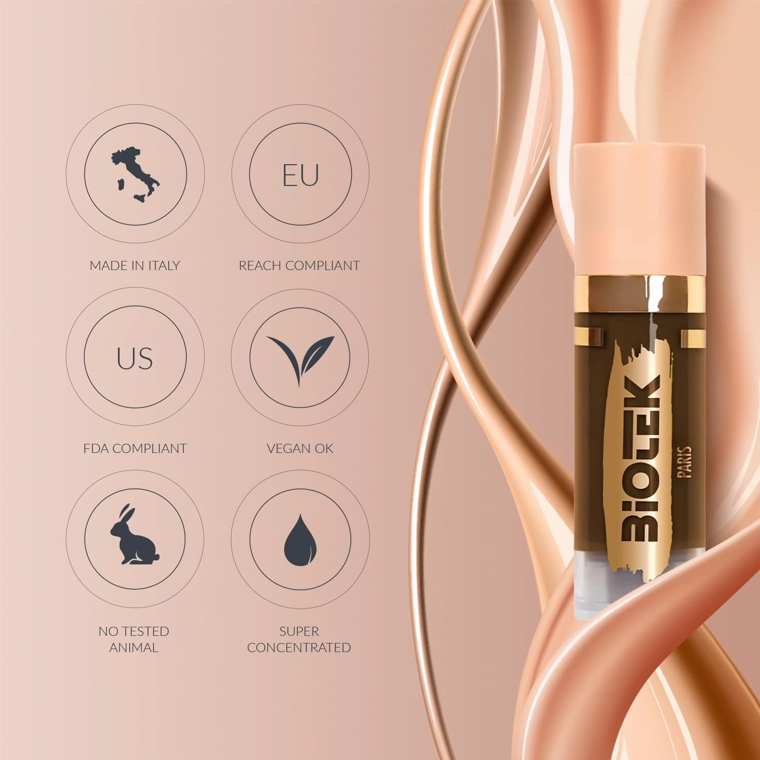 BIOTEK Brow Pigment for Permanent Makeup - Neutral Light Brown Color for Eyebrows - Inorganic Creamy - Made in Italy - Ibiza 0,24 fl.oz.