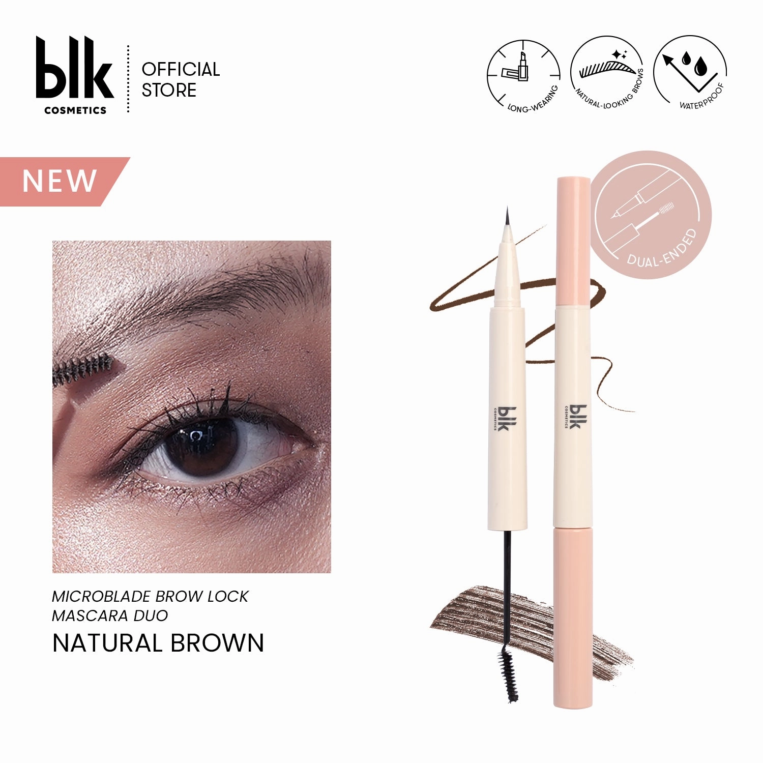 blk cosmetics daydream microblade brow lock mascara duo
