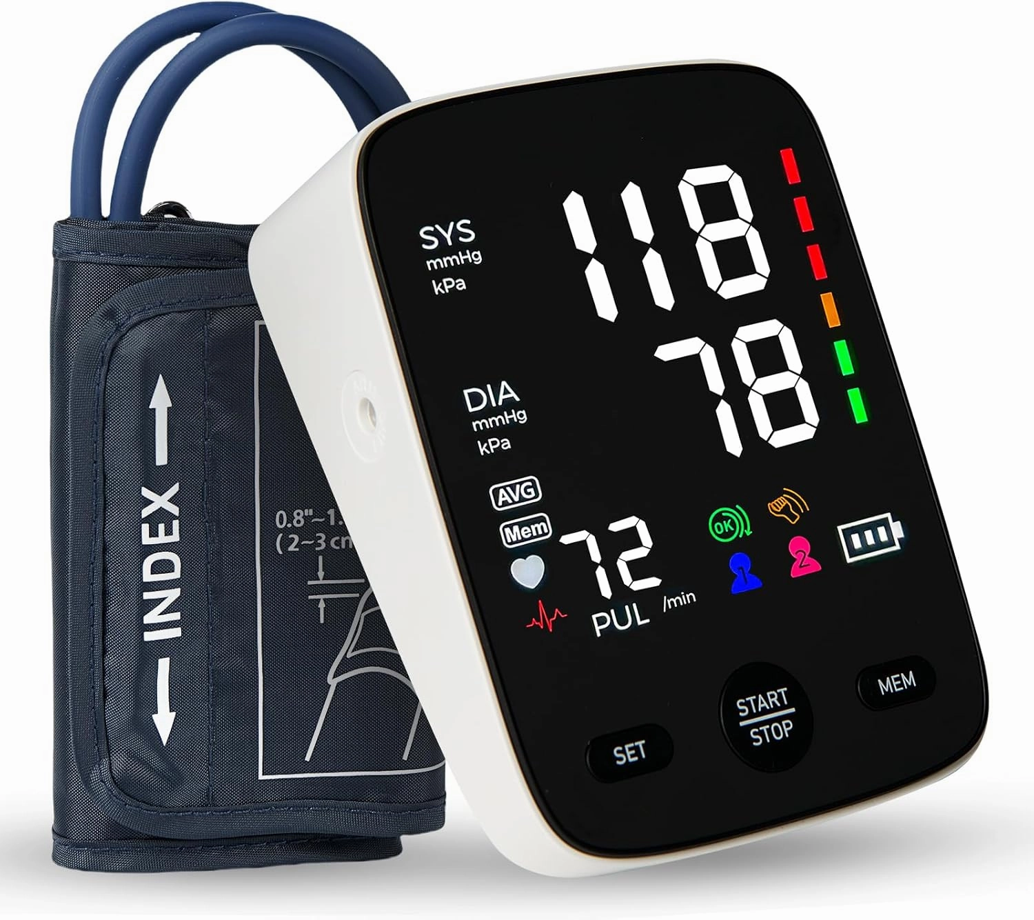 Blood Pressure Machine, Automatic Upper Arm Blood Pressure Monitor with 2x120 Readout, 9 to 17 Inch Adjustable Large Cuff 5 Inch Backlit Large Screen, Arrhythmia and Home Hypertension Detector