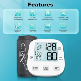 Blood Pressure Monitor, Automatic Upper Arm Blood Pressure Monitors for Home Use, Blood Pressure Machine Large Backlight Display, Accurate Adjustable Digital BP Cuff