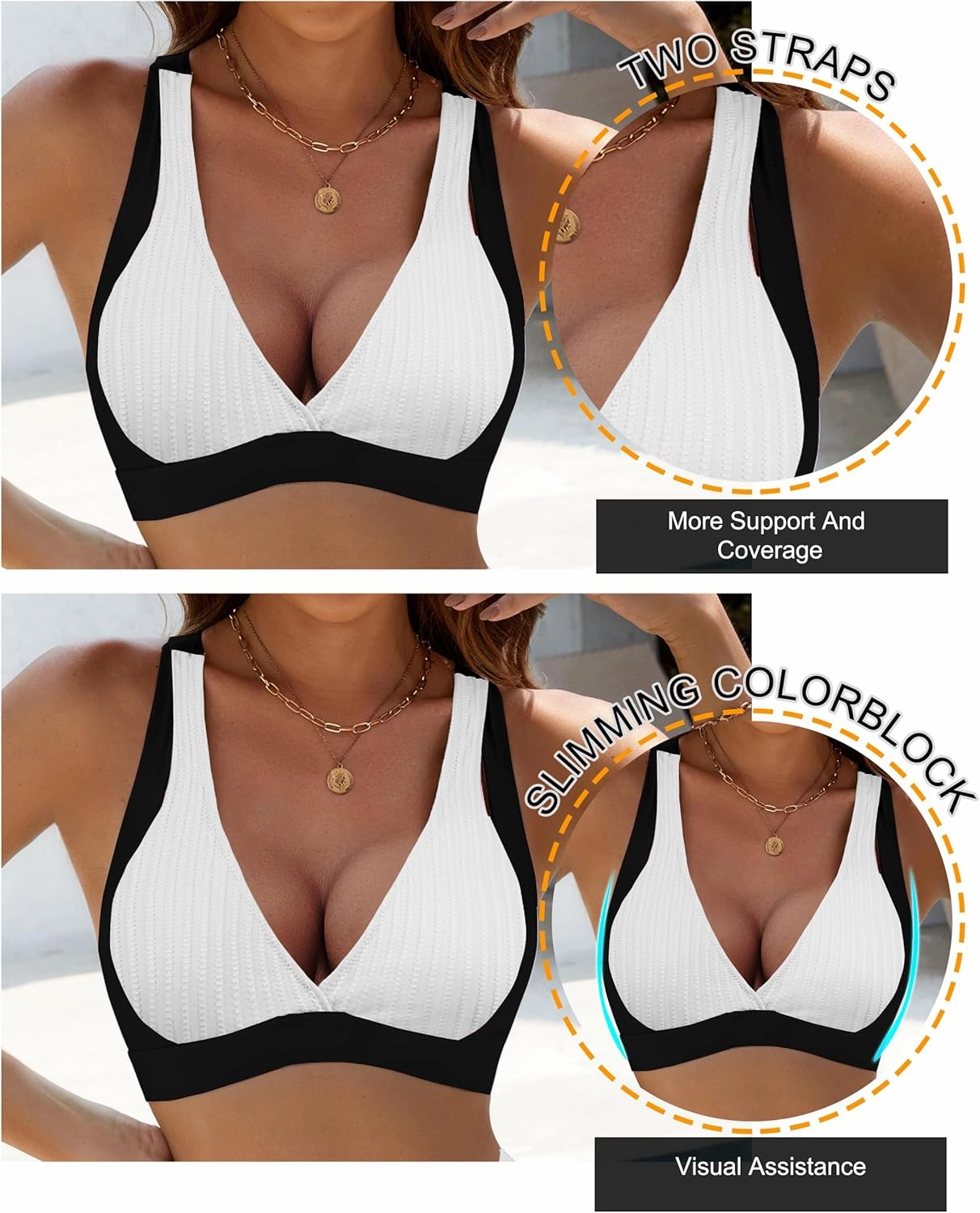 BMJL Women's High Waisted Bikini Sets Modest Tummy Control Swimsuit Two Piece Drawstring Bathing Suit