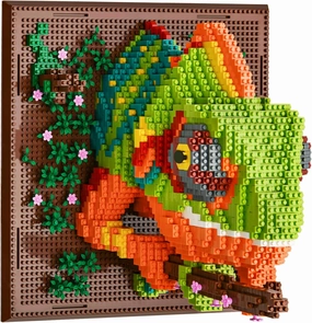 BNG Wall Art Chameleon Building Sets for Adult,Animals Building Blocks for Wall Decor or Table Display,Creative Toys Gifts for Boys 14 ,Not Compatible with(2688 PCS)