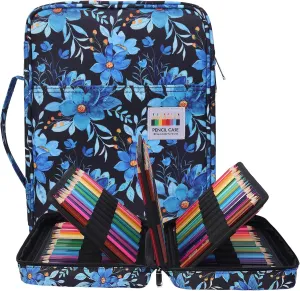 BOMKEE Coloring Pencil Case 220 Slots Pencils/Gel Pens Organizer Waterproof Travel Case Zipper Carrying Portable Pencil Markers Pen Holder Bag for Painter Writers