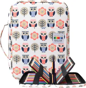 BOMKEE Coloring Pencil Case 220 Slots Pencils/Gel Pens Organizer Waterproof Travel Case Zipper Carrying Portable Pencil Markers Pen Holder Bag for Painter Writers