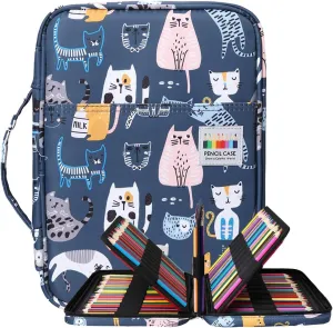 BOMKEE Coloring Pencil Case 220 Slots Pencils/Gel Pens Organizer Waterproof Travel Case Zipper Carrying Portable Pencil Markers Pen Holder Bag for Painter Writers
