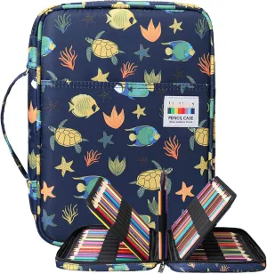 BOMKEE Coloring Pencil Case 220 Slots Pencils/Gel Pens Organizer Waterproof Travel Case Zipper Carrying Portable Pencil Markers Pen Holder Bag for Painter Writers