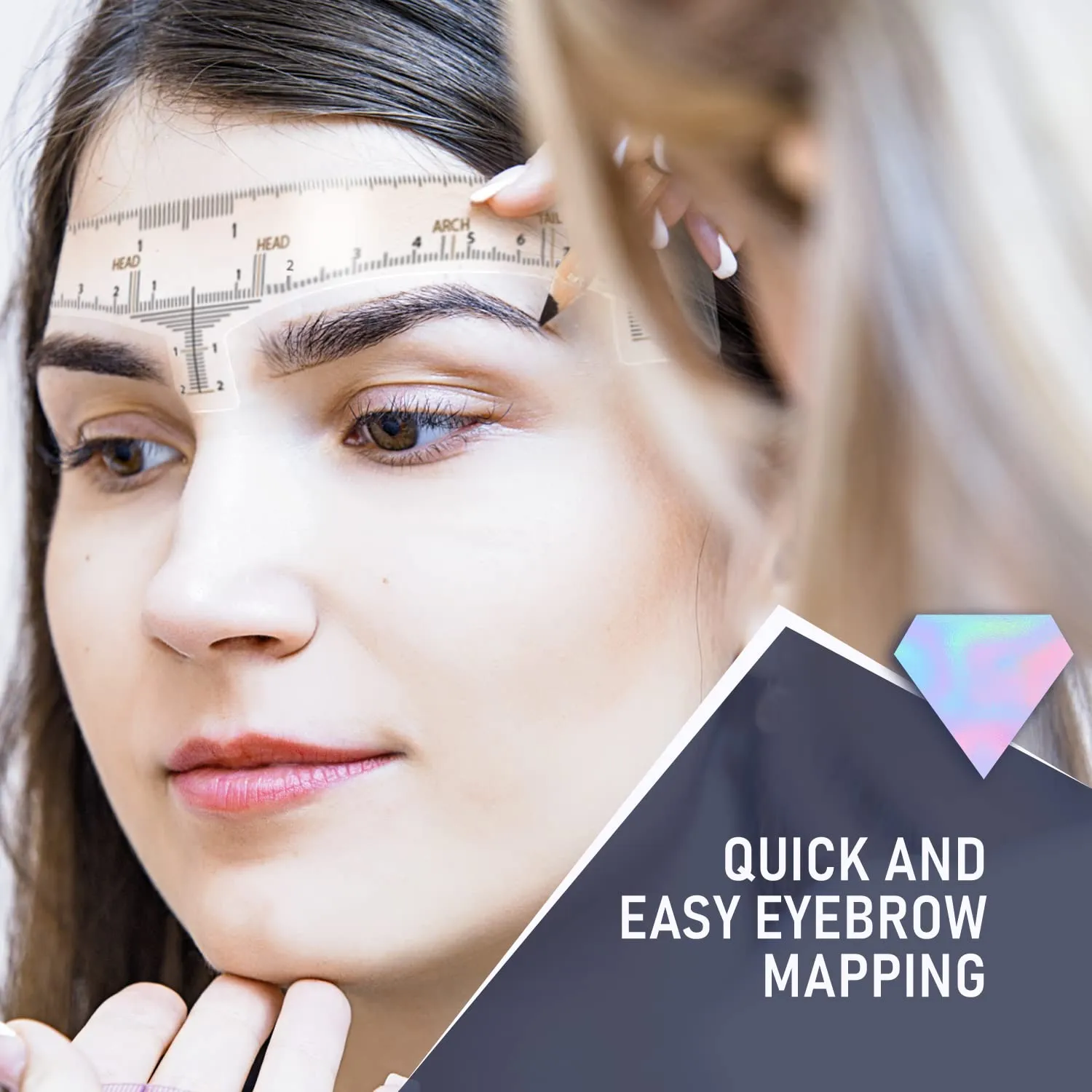 BRAWNA 6 PCS Inkless Double-Sided Practice Skin for Eyebrow Tattoo with PMU Mapping Pencil [ Random Color ], Razor Blade Sharpener and Brow Ruler Sticker