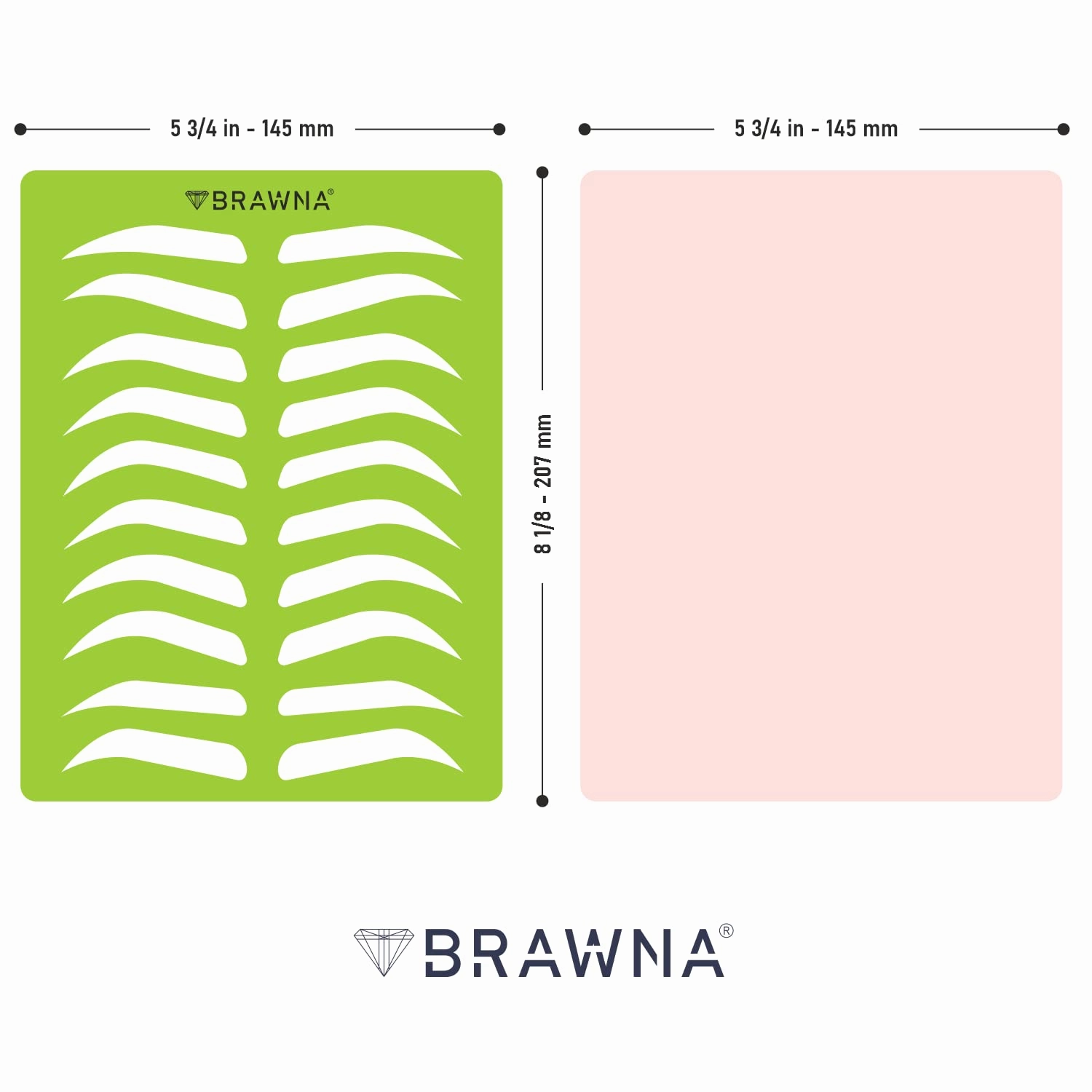 BRAWNA Microblading Kit for Professionals and Beginners: 25 Pcs Brow Ruler Stickers, 7 Pcs PMU Practice Skins, 3 Mapping String, 2 PMU Brow & Lips stencils, 3 Peel Off Mapping Pencils, 2 Brow Razor