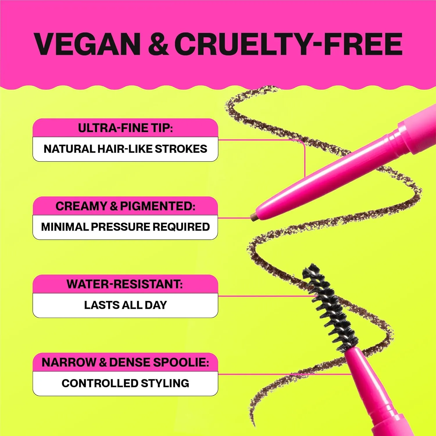 Brow Pencil - Fine Tip, Smooth & Creamy, Long Wearing, Water Resistant - Buildable Looks From Natural to Bold Eyebrows - Vegan & Cruelty Free Women's Beauty, Eyebrow Filler Makeup (Blonde)