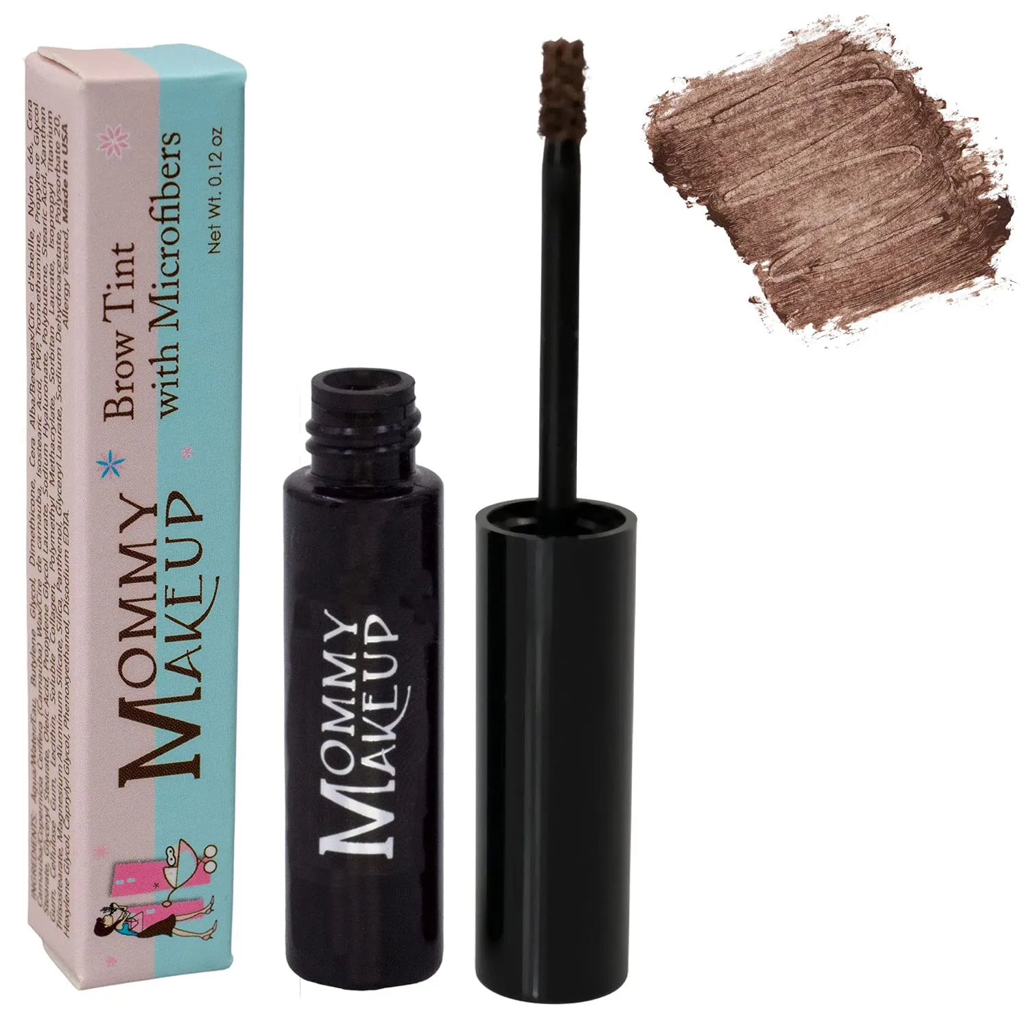 Brow Tint with Microfibers - 4-in-1 Tinted Eyebrow Gel to Groom, Hold, Sculpt & Color Your Brows, Covers Gray Hair - Water Resistant, Clump-Free, Long Lasting (Sable) by Mommy Makeup