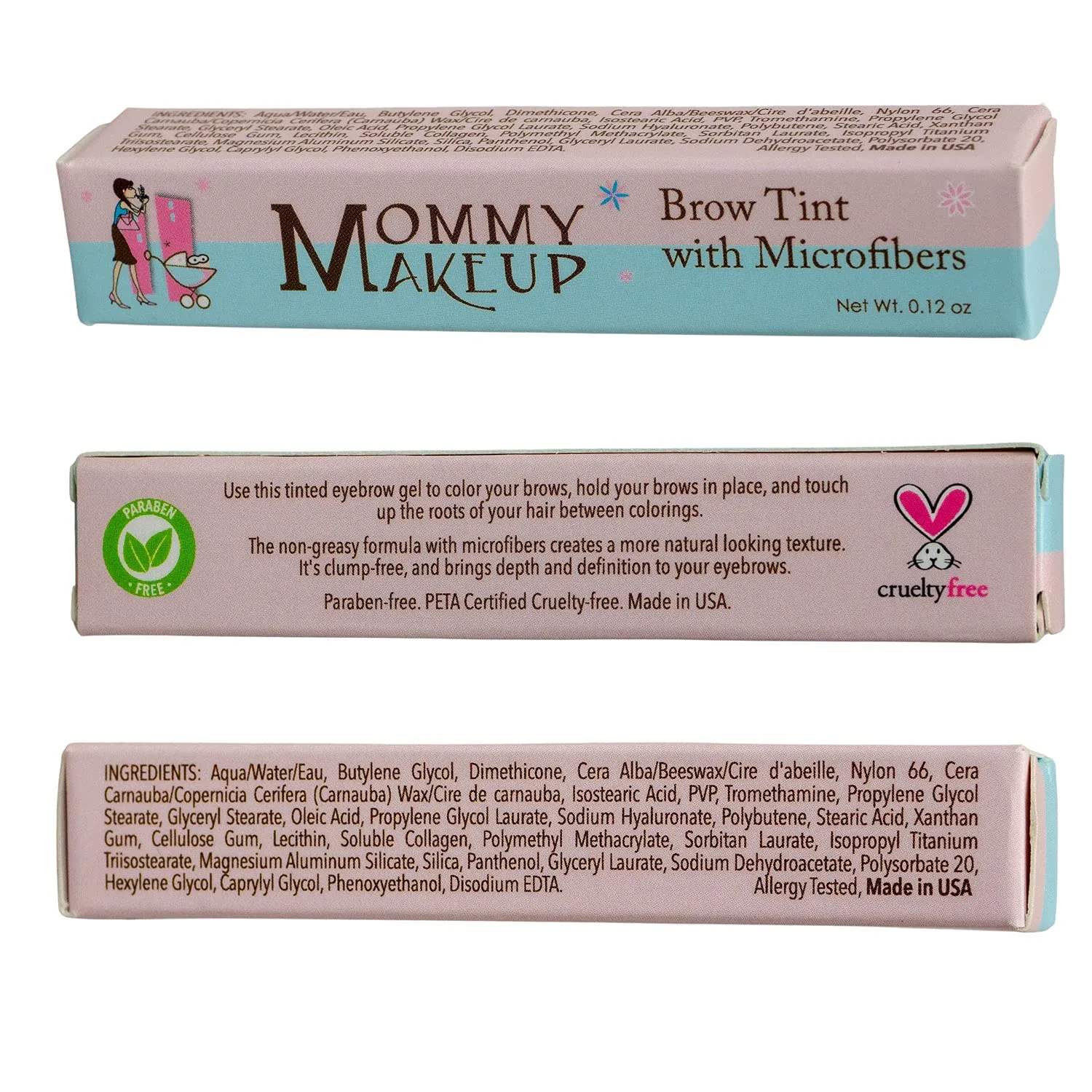 Brow Tint with Microfibers - 4-in-1 Tinted Eyebrow Gel to Groom, Hold, Sculpt & Color Your Brows, Covers Gray Hair - Water Resistant, Clump-Free, Long Lasting (Warm Brunette) by Mommy Makeup