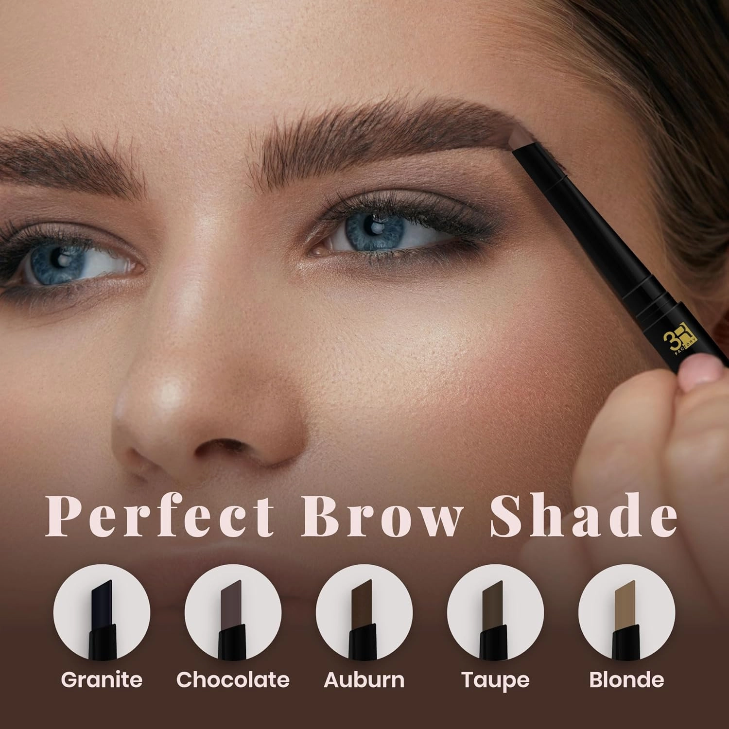 Brow Definer - 3R Factory Auburn Eye Brow Pencils For Women, Waterproof & Retractable (1pc Pack)