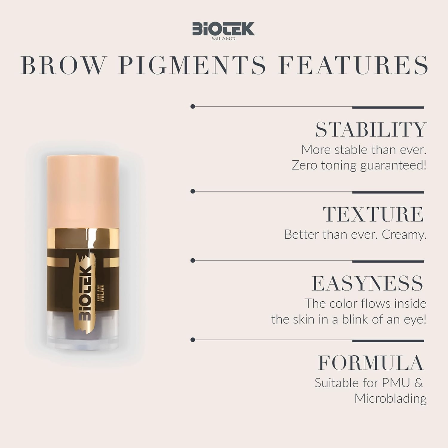 Brow Pigment for Permanent Makeup - Neutral Dark Brown Color for Eyebrows - Inorganic Creamy - Made in Italy - Milan 0,24 fl.oz.