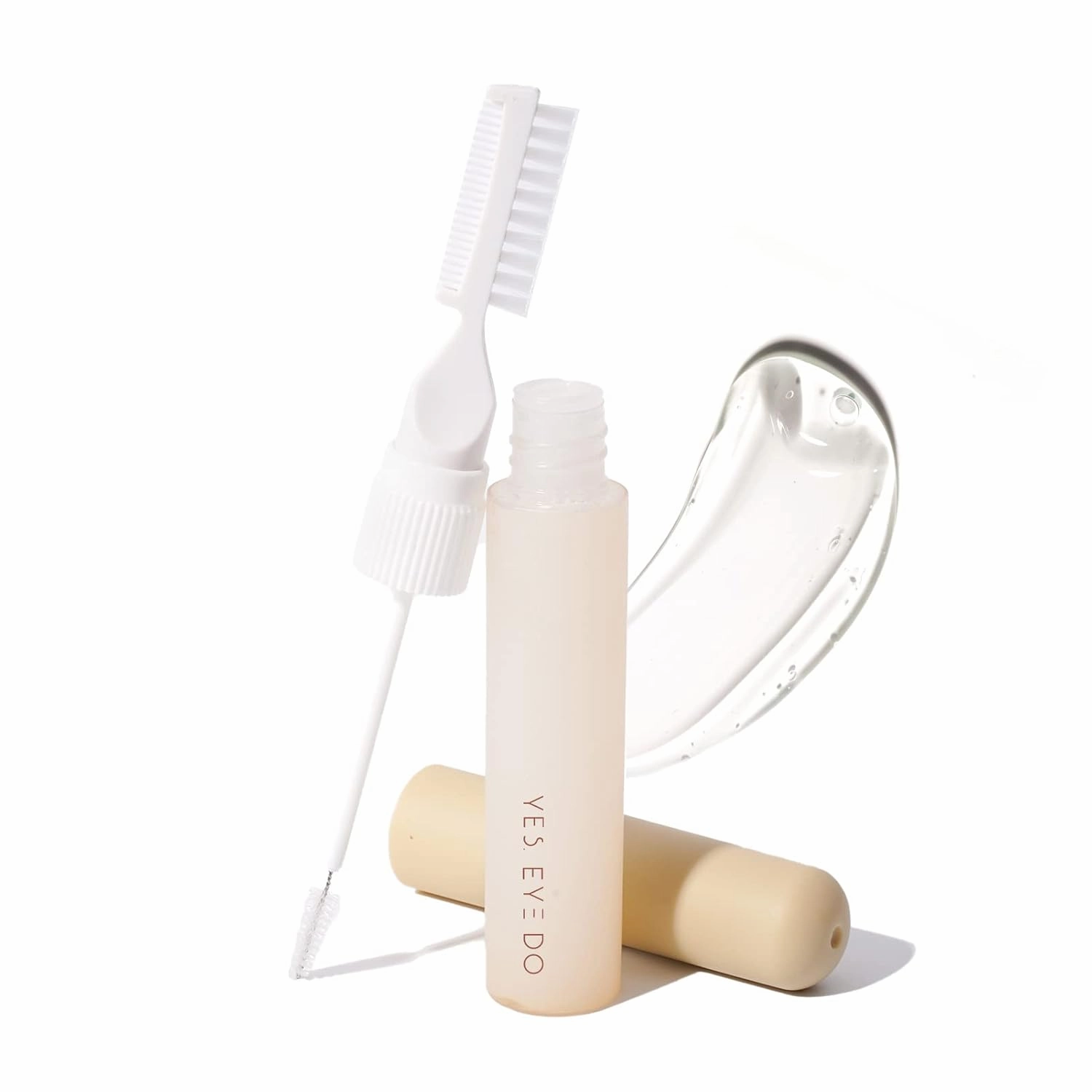 Brow Setting Gel, Eyebrow Gel Clear with Dual Side Vereatile Shaping Brush, Eye Brow Gel for Brows Volumizing, Shaping, and Sculpting, Waterproof, Long-Lasting Formula for Natural-Looking Brows, YES.EYE DO (Milky Yellow)