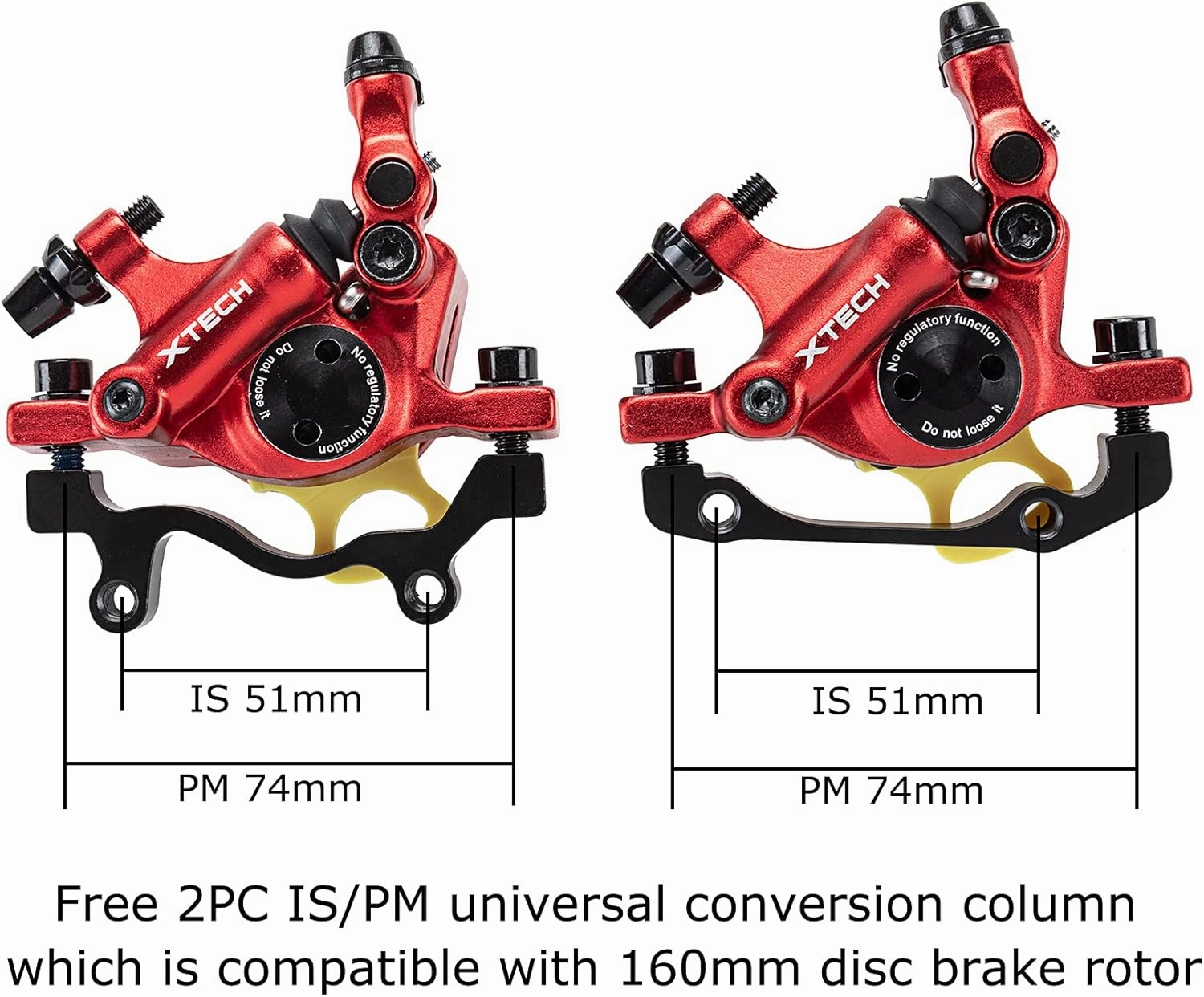 BUCKLOS Zoom HB-100 MTB Line Pulling Hydraulic Disc Brake Calipers Front   Rear, Aluminum Alloy Mountain Bike Hydraulic Disc Brakes with is/PM Universal Caliper Adapter for XC Trail, Fat Bike…