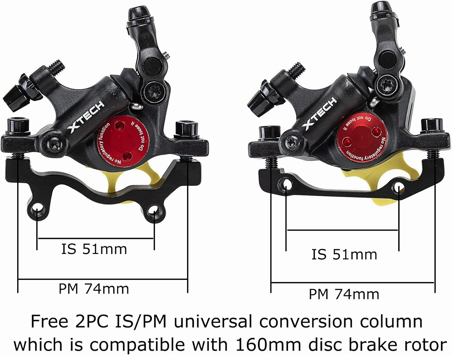 BUCKLOS Zoom HB-100 MTB Line Pulling Hydraulic Disc Brake Calipers Front   Rear, Aluminum Alloy Mountain Bike Hydraulic Disc Brakes with is/PM Universal Caliper Adapter for XC Trail, Fat Bike…