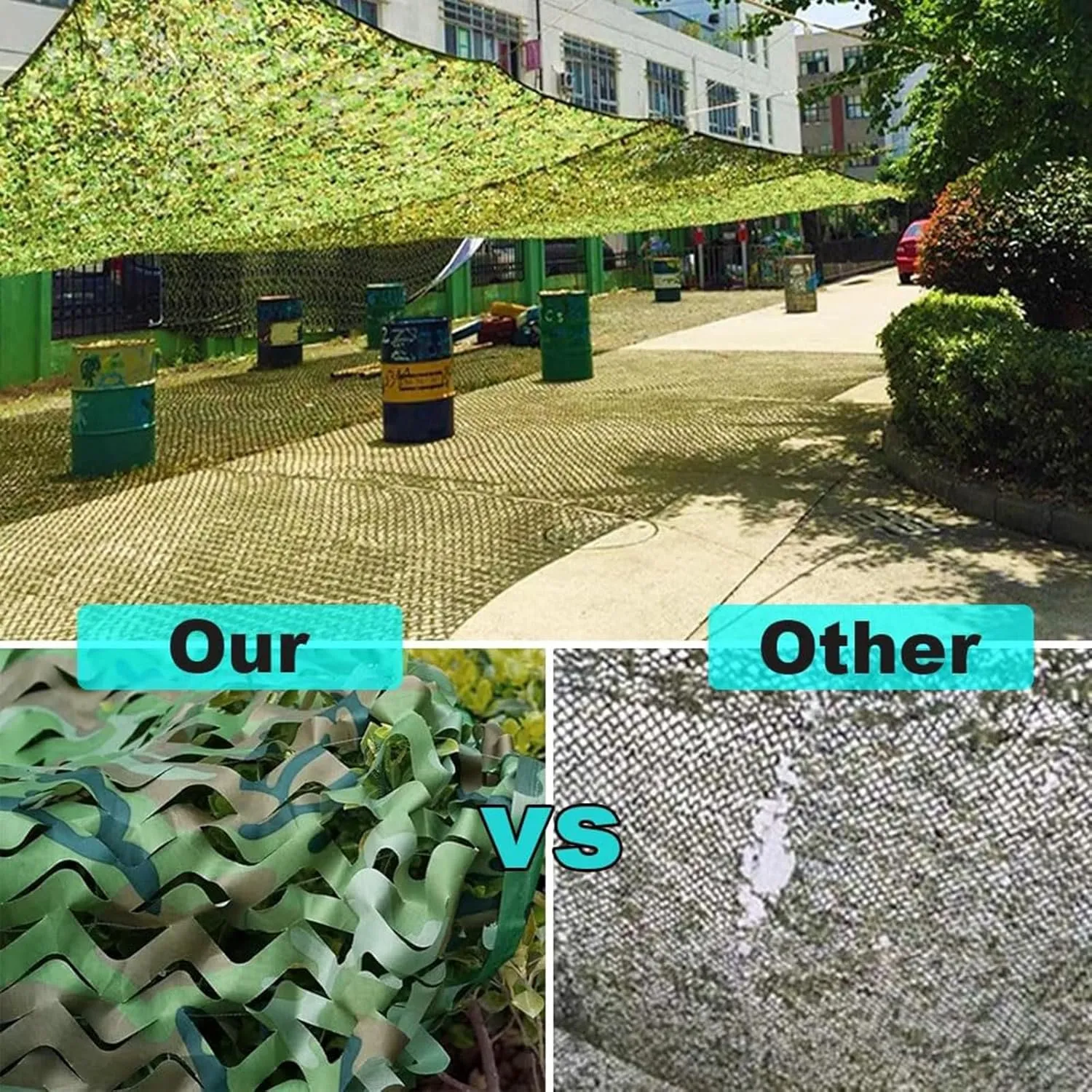 Camouflage Woodland Netting,Army Camo Net Camping Mesh Netting Hide Cover for Camping Military Hunting Shooting Sunscreen Nets(Color:,Size:1.5X2M(5X6.5ft))