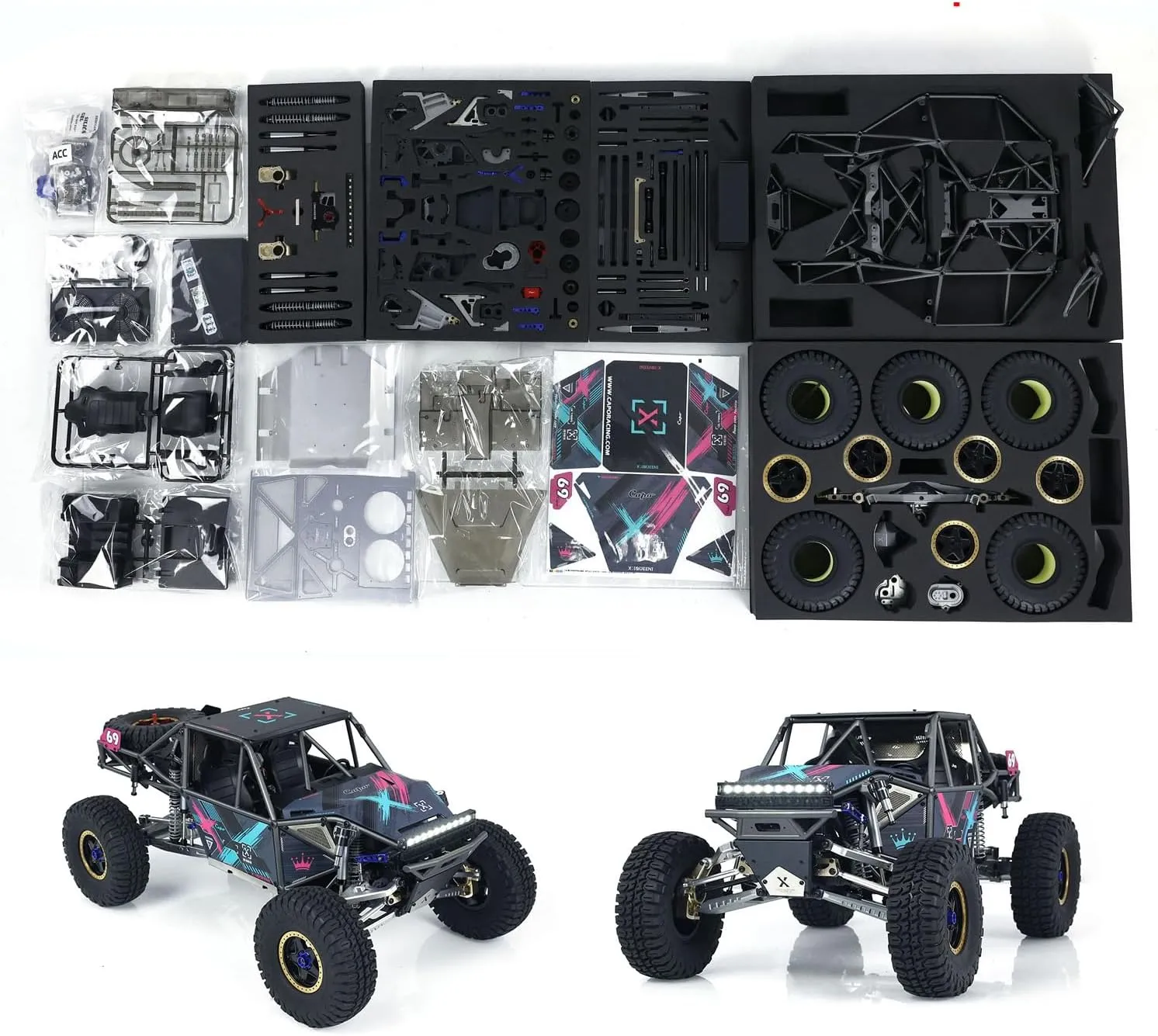 Capo 1/8 4X4 RC Crawler Car Model Unassembled Unpainted for U4 Queen CD1582X RC Racing Vehicles Model 2-Speed Transmission Light