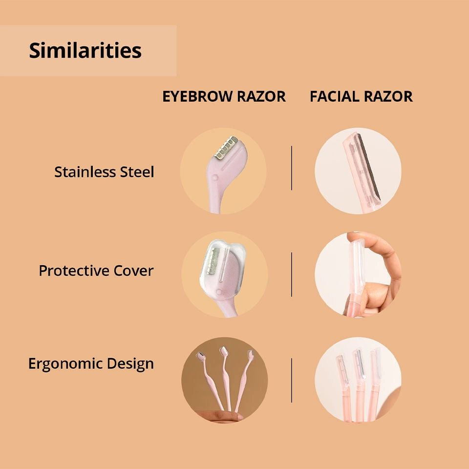 Carmesi Natural Facial Hair Combo (1 Facial   1 Eyebrow Razor)