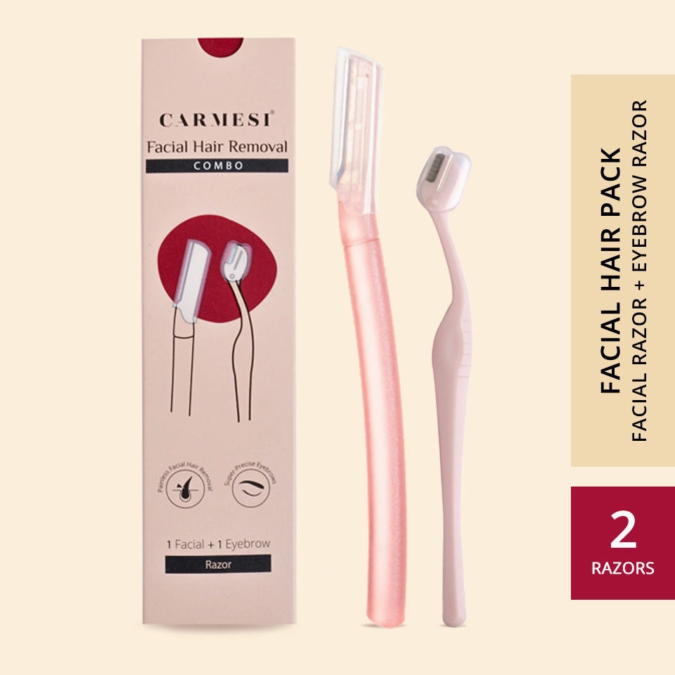 Carmesi Natural Facial Hair Combo (1 Facial   1 Eyebrow Razor)