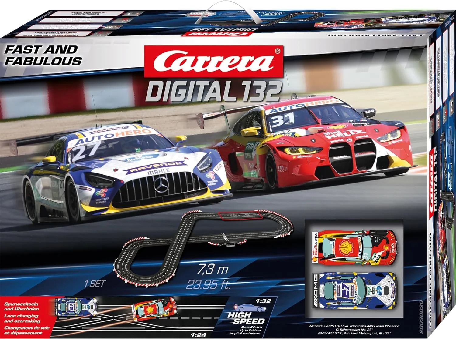 Carrera Digital Electric Slot Car Racing Track Set Includes Two Cars & Two Dual-Speed, Fast and Fabulous