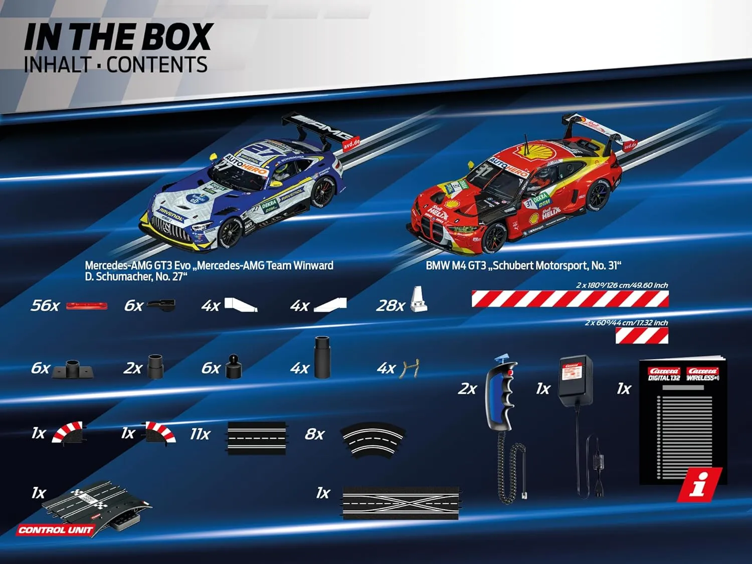 Carrera Digital Electric Slot Car Racing Track Set Includes Two Cars & Two Dual-Speed, Fast and Fabulous