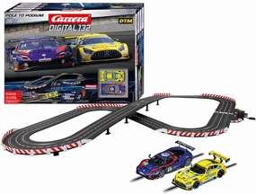Carrera Digital Electric Slot Car Racing Track Set Includes Two Cars & Two Dual-Speed, D132 Pole to Podium