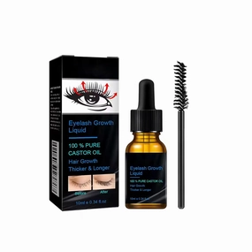 Castor Oil Eyelash & Eyebrow Growth Serum – Natural Lash & Brow Enhancer for Thicker, Fuller, Longer Lashes & Brows – Nourishing, Strengthening Serum for Eyelash Growth & Eyebrow Regrowth