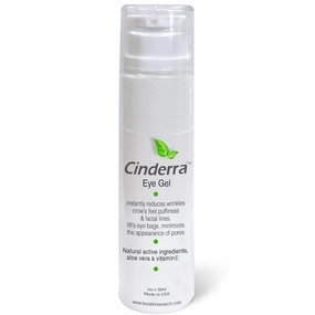Cinderra Eye Gel 30ml instantly reduces wrinkles crow’s feet puffiness & facial lines lift’s eye bags minimizes the appearance of pores, works with makeup Natural ingredients Ageless look