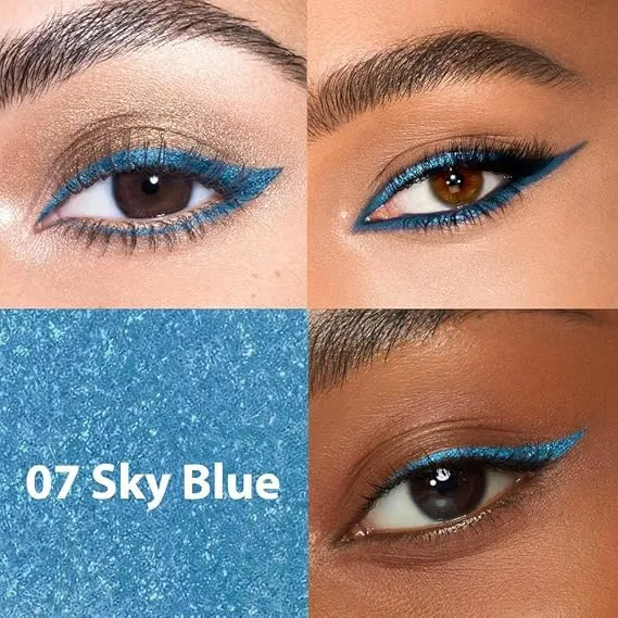 Colored Gel Glitter Eyeliner ，Waterproof Pearl Eye Shadow Pencil Metallic Glitter Eye Liner Pencil for Women,Eye Liners & Shadow Pencil Eye Makeup (07# Blue & 08# Green)