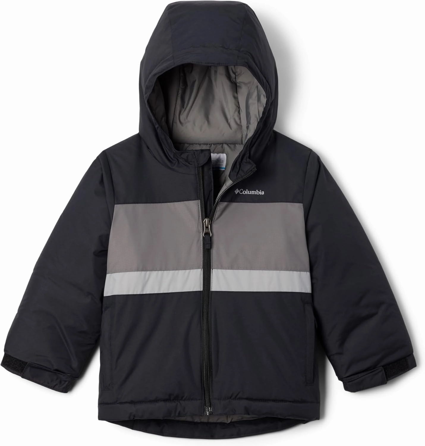 Columbia Youth Toddler Valley Runner II Jacket, Black/City Grey/Columbia Grey, 4T