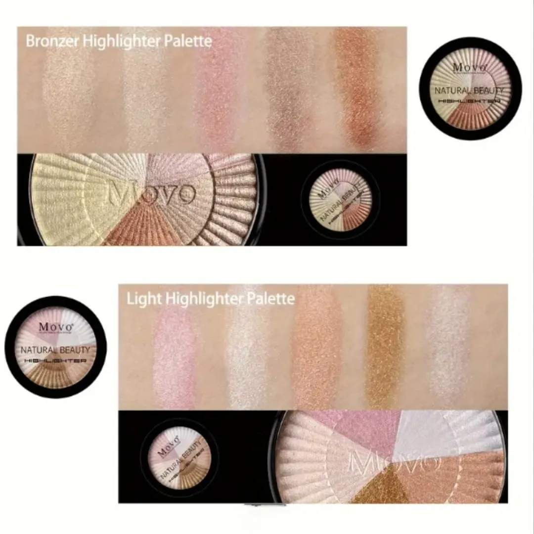 Complete Makeup Kit for Women – Buttercup Setting Powder, Light Highlighter Palette, 8 Brushes, Complimentary Nude Eyeshadow Palette, Nude Shadow Base – All-in-One Professional Cosmetic Set