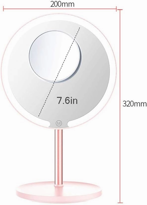 Cosmetic Mirror LED Makeup Mirror Desktop with Light Fill Light Beauty Mirror Desktop Dressing Foldable Bedroom Portable Mirror Make Up Mirrors(A)