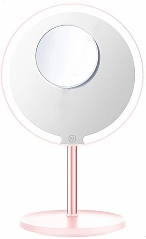 Cosmetic Mirror LED Makeup Mirror Desktop with Light Fill Light Beauty Mirror Desktop Dressing Foldable Bedroom Portable Mirror Make Up Mirrors(A)