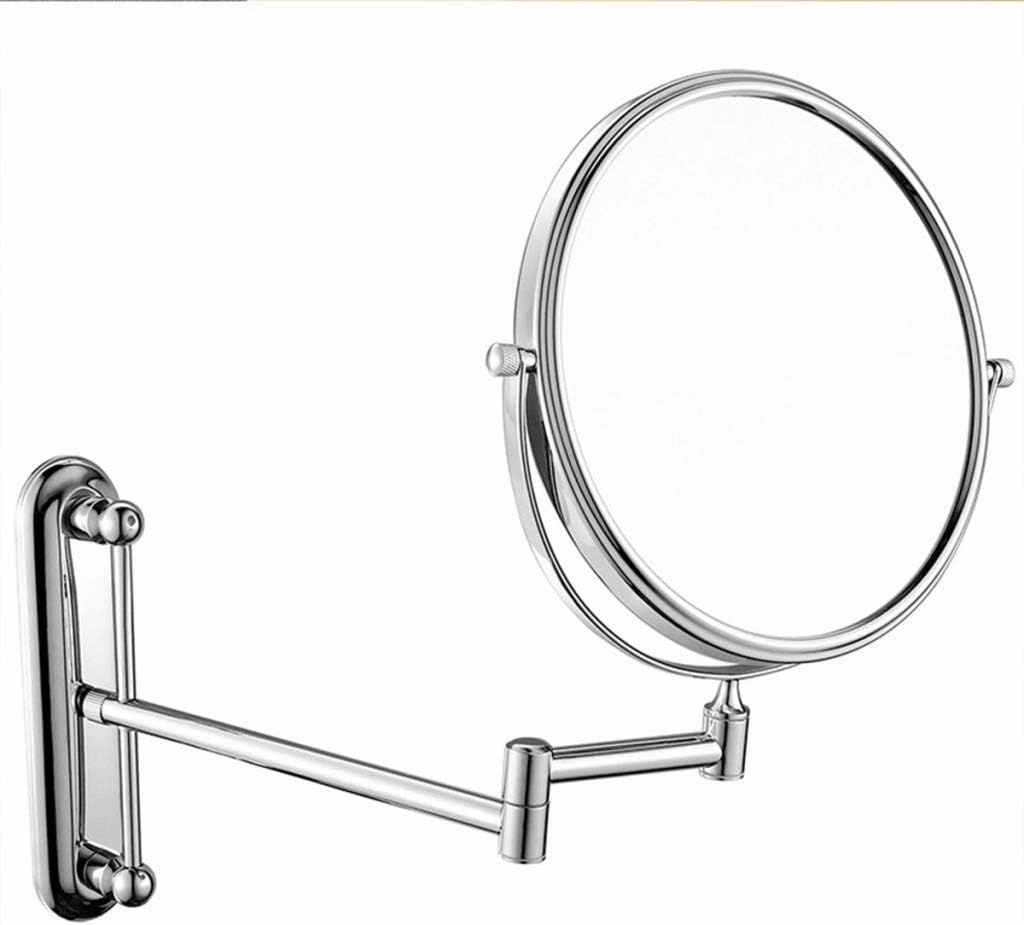 Cosmetic Mirror Wall Mounted, Beauty Makeup Mirror Extendable Bathroom Magnifying Two Side Vanity Mirror,Gold_6 inch(Silver,6 inch)