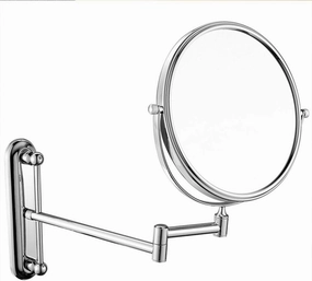 Cosmetic Mirror Wall Mounted, Beauty Makeup Mirror Extendable Bathroom Magnifying Two Side Vanity Mirror,Gold_6 inch(Silver,6 inch)