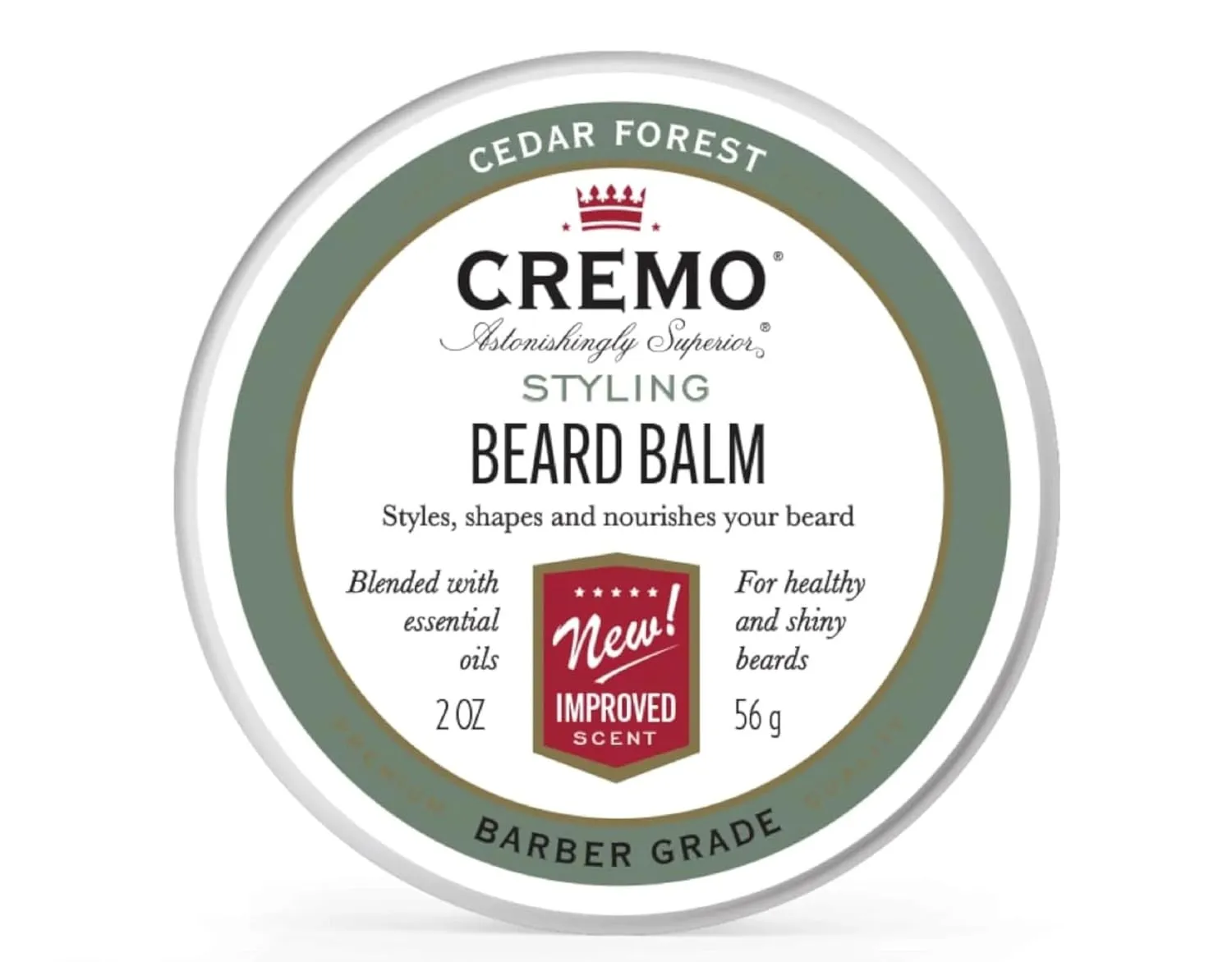 Cremo Styling Beard Balm, Cedar Forest, 2 oz (Pack of 12)